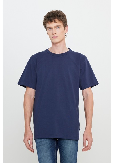 Regular Fit Normal Kesim Bisiklet Yaka %100 Pamuk Lacivert Tişört Navy Regular Fit Normal Kesim Bisiklet Yaka %100 Pamuk Lacivert Tişört Navy