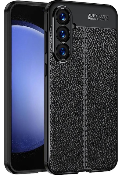 Samsung Galaxy A56 Uyumlu Silikon Kılıf Deri Desenli Kamera Korumalı Darbe Emici Kapak