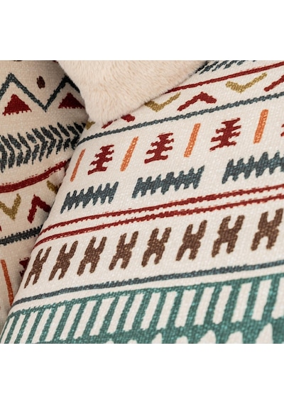 SoftMicro Etnik Desenli Boho Turkuaz Koltuk Örtüsü Kanepe Örtüsü 180 x 220 CM