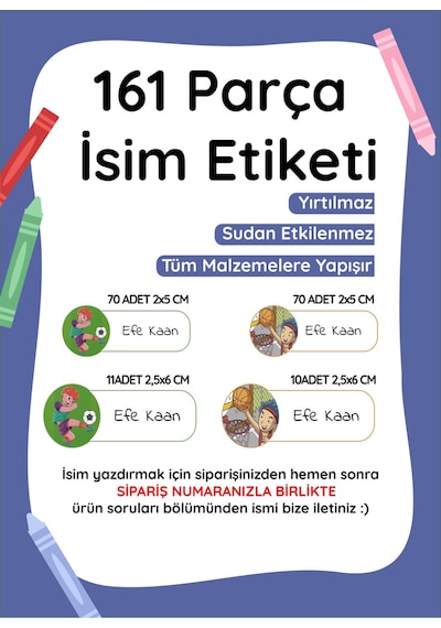 Özel İsminiz Yazılı Okul Etiketi Diğer
