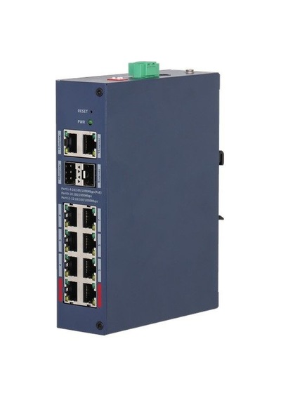 Dahua Chs4212-8gt-110 8 Port Gıgabıt+2port 1gb Sfp/2port Rj45 Uplınk Cloud Yönetilebilir Endüstriyel 110w Poe Swıtch