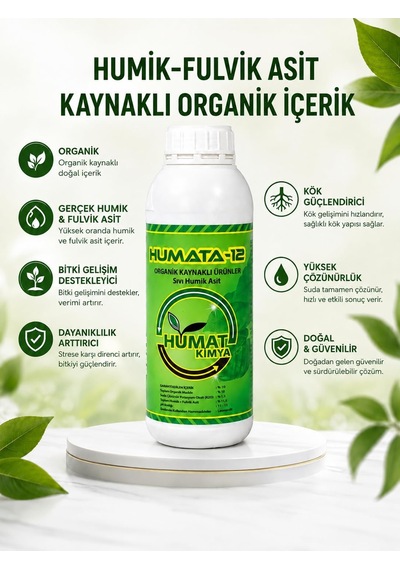 Humata 12 Leonardit Menşeili Sıvı Humik Asit Organik Sıvı Gübre 1 Litre 0,250