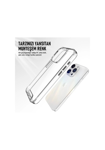 Bix Apple Uyumlu iPhone 16 Plus Nebula Aqua Transparan Ultra Şeffaf Kılıf Çizilmeye Dayanıklı Tam Kapsamlı Koruma