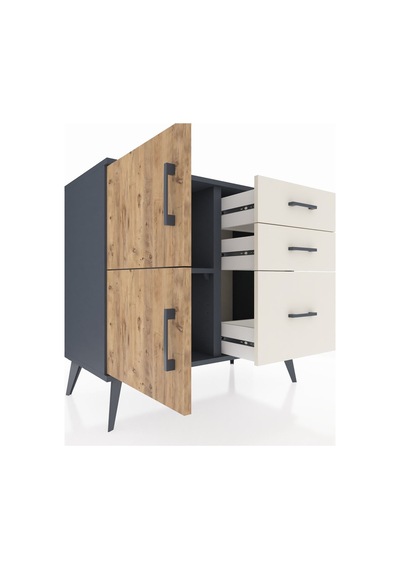 Hyperion Şifonyer Tek Raflı 3 Çekmeceli 2 Kapaklı 88x44x80 Antrasit-çam/aytaşı Çam/aytaşı Hyperion Şifonyer Tek Raflı 3 Çekmeceli 2 Kapaklı 88x44x80 Antrasit-çam/aytaşı Çam/aytaşı