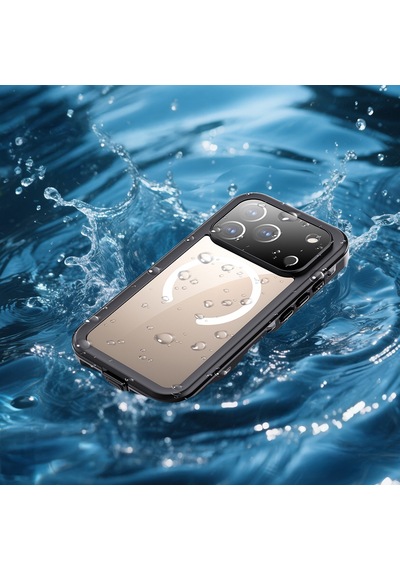 Apple Uyumlu iPhone 17 Pro Kılıf 1-1 Su Geçirmez Kılıf Siyah