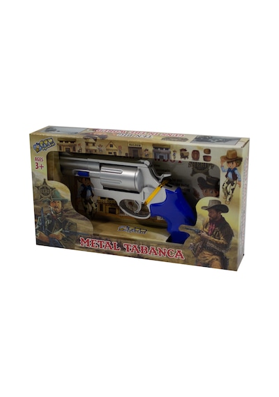 Oyuncak Kapsül Tabanca Metal Gümüş 20 CM 72 Adet Kapsül