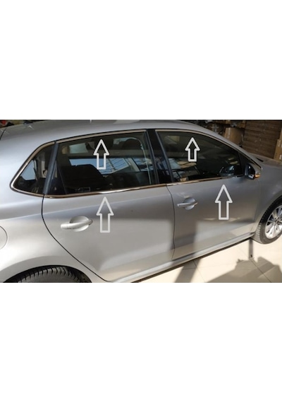 Autogp Vw Polo 6r 6c Cam Çerçevesi Kenar Çıtası Krom Tamtur 2009 / 2018 14 Parça Vwpocamnık