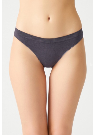 Los Ojos Antrasit Fitilli Seamless Klasik Külot Ribbed Classic Antrasit