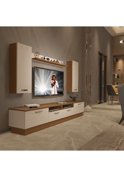 Decoraktiv Trendstyle 5220d Slm Tv Ünitesi Tv Sehpası - Ceviz Beyaz Ahşap - Beyaz Decoraktiv Trendstyle 5220d Slm Tv Ünitesi Tv Sehpası - Ceviz Beyaz Ahşap - Beyaz