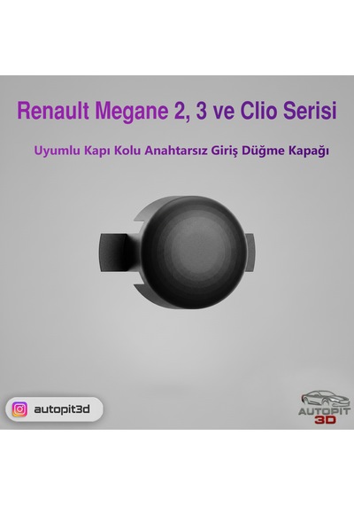 Renault Megane 2 / Megane 3 / Clio Serisi Uyumlu Kapı Kolu Anahtarsız Giriş Düğme Kapağı