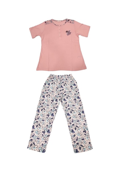 Over Sleep By Poleren Over Sleep 121k Kadın Yazlık Kısa Kol Pijama Takım Pudra