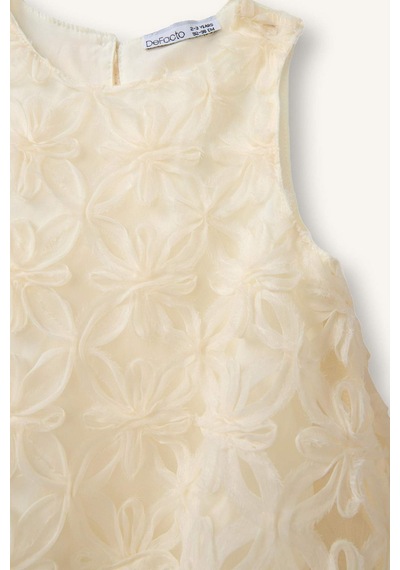 Defacto Floral Kolsuz Dantel Elbise Kız Bebek H6022a526smer105 Ekru-er105