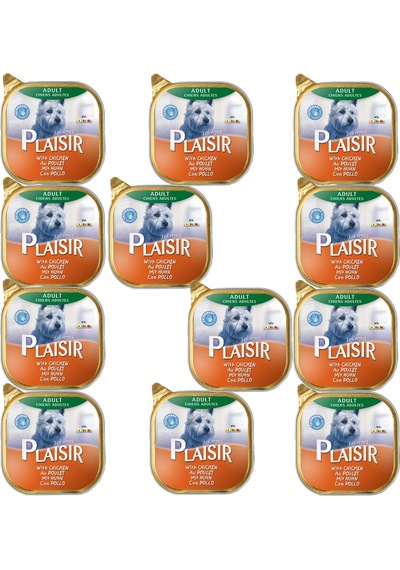 Plaisir Tavuklu Pate Konserve Yetişkin Köpek Maması 12 x 150 G