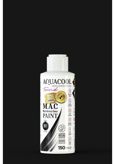 Aquacool Trend M.A.C Su Bazlı Akrilik Boya 891-Siyah 150 Ml