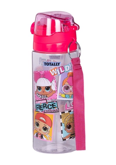 Wiggle 500ml Lol Surprise Bebek Pipetli Askılı Kilitlenebilir Su Matarası Pembe3