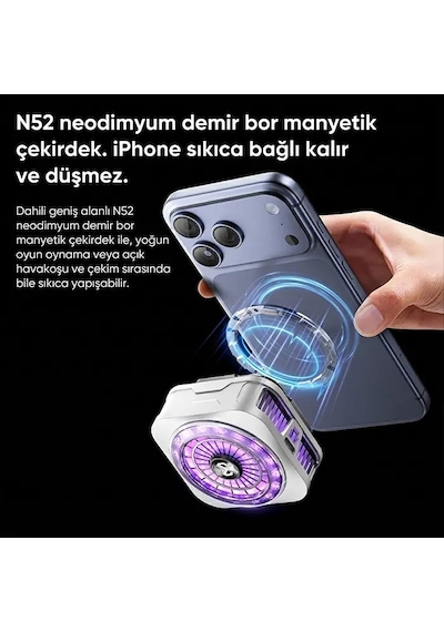 Memo Cx21 18w Manyetik Telefon Soğutucu Rgb Işıklı Yarı İletken Buz Soğutmalı Mobil Oyun Fanı- 5775