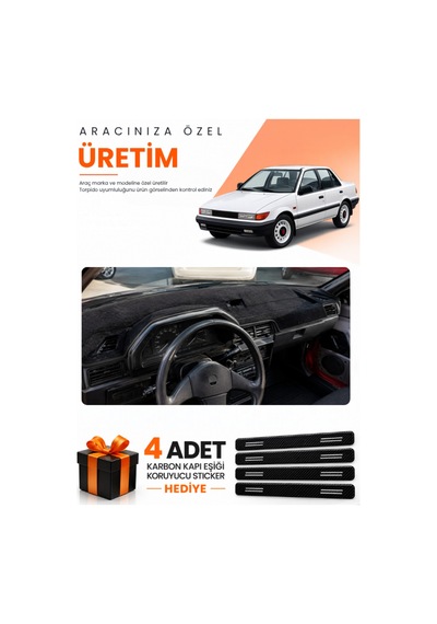 Mıtsubıshı Lancer 1987-1991 Uyumlu Torpido Koruma Örtüsü Oto Kılıfı - Siyah