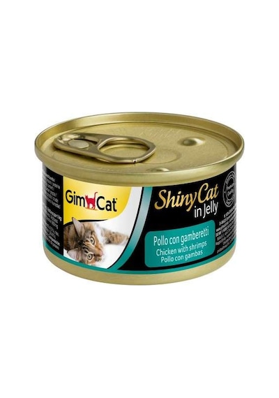 Gimcat Shinycat Tavuklu ve Karidesli Jelly Konserve Yetişkin Kedi Maması 70 G