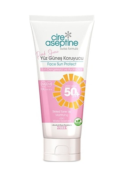 Cire Aseptine Pink Shine Ton  ve Aydınlatıcı Yüz Güneş Kremi SPF50+ 50 ML