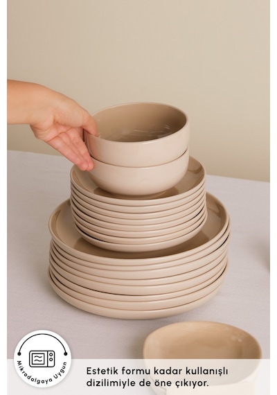 Karaca Earth Collection Terra 36 Parça 8 Kişilik Yemek Takımı Bej Bej