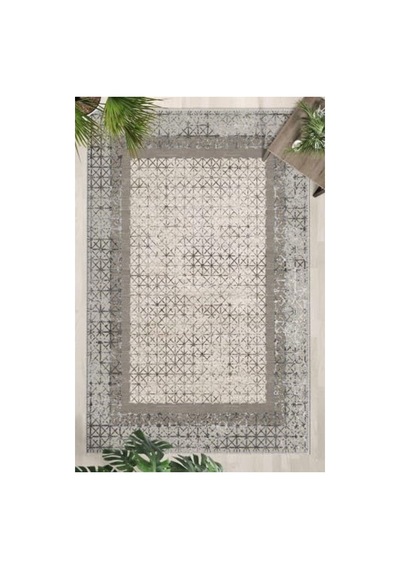 Yıkanabilir Dijital Baskılı Halı 1491 Modern Tasarım Açık Indigo