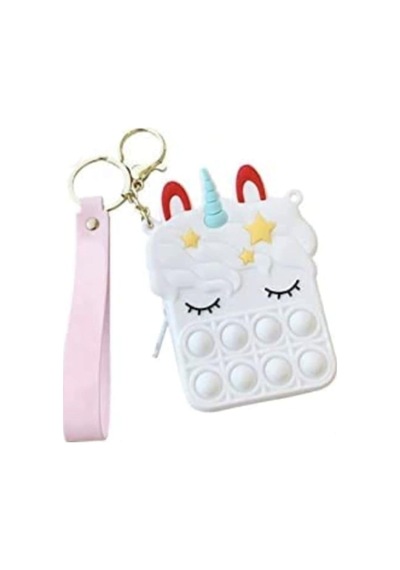 Unicorn Popit Renkli Çocuk Çantası Para Çantası Oyuncak Unikorn 9 Cm. Pop It