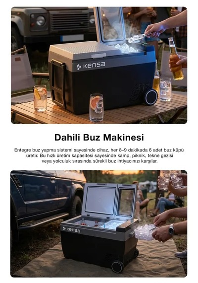 Taşınabilir Dış Mekan Buzdolabı Ve Buz Makinesi 32lt Ev Ve Araç İçi Buzdolabı