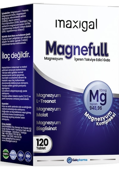 Maxigal Magnefull Magnezyum Vitamin 120 Tablet