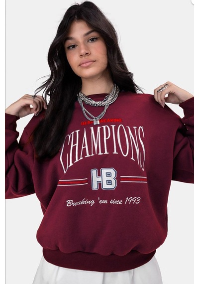 Madmext Mad Girls Bordo Kadın Sweatshirt Mg930 Bordo