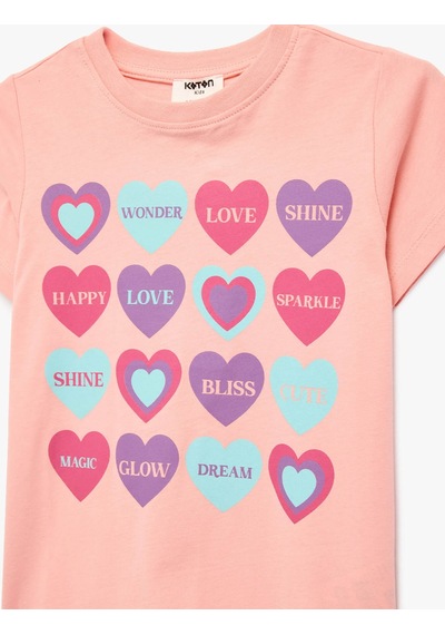 Koton Kalp Baskılı Pembe Kız Çocuk T-shirt 6skg10017ak Pembe
