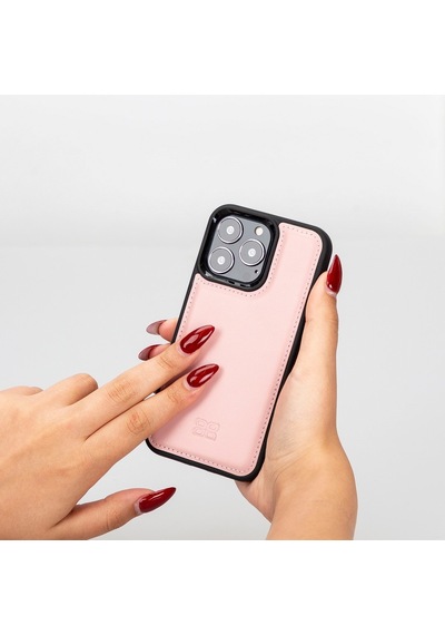 Bouletta Apple İphone 13 Mini Uyumlu Deri Arka Kapak Nu2 Pembe