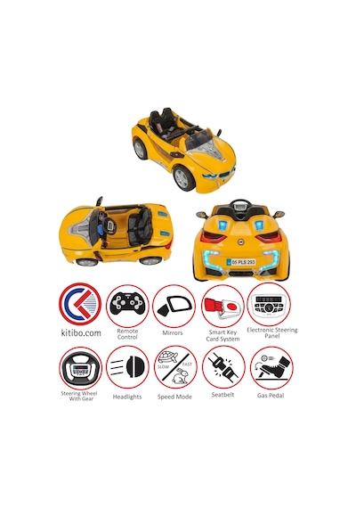 Pilsan Speed Sonic Akülü Araba 12 Volt Kumandalı Sarı