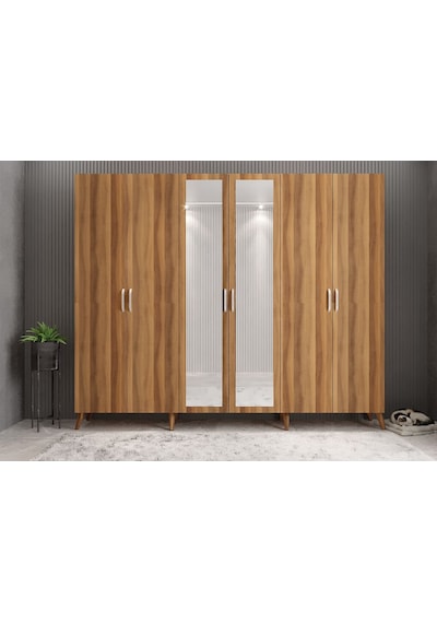 Açelya Portmanto Vestiyer Ceviz - Montaj Dahil M6 240cm