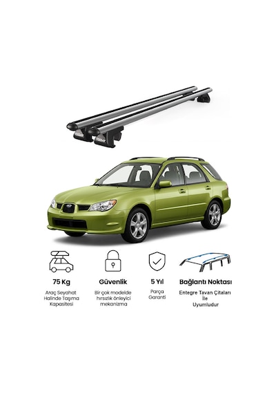 Venüs Subaru İmpreza 2005-2010 Uyumlu Gri Ara Atkı Port Bagaj Tavan Barı