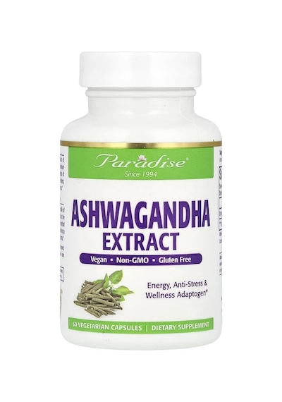 Paradise Herbs, As-hw-aga-ndha Extract, 60 Vegetarian Capsules 250 Mg Per Capsule