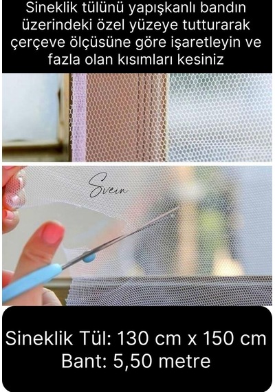 5 Adet Pratik Cam Pencere Kapı Uyumlu Çift Kanat Yırtılmaz Dayanıklı Kendinden Yapışkanlı Sineklik