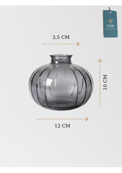 Chacha Home Modern 3'lü Minimalist Cam Çiçek Vazosu Dekoratif Masa Üstü Vazo Seti Füme