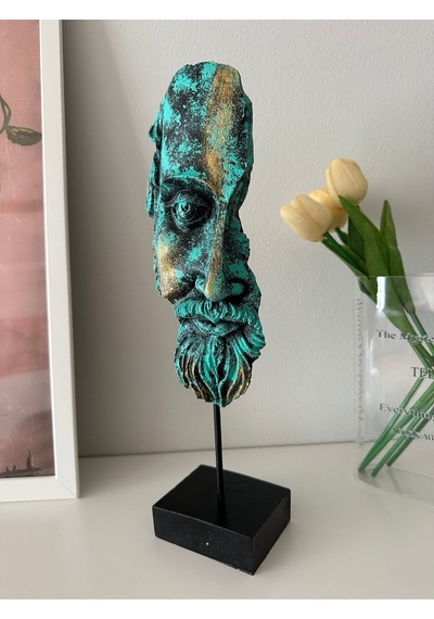 Zeus Mitoloji Yarım Yüz Obje SİYAH - GRİ