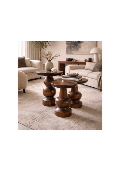 Mantar Sehpa Satranç Model Ceviz
