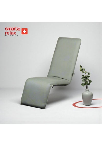 Smarto Relax Katlanabilir Şezlong Yer Minderi Ayarlanabilir Sırt Destekli Zemin Koltuğu, Taşınabilir, Dış Mekân, Gri
