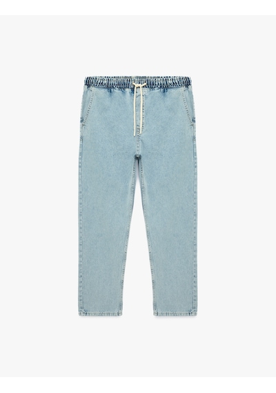 Koton Pamuklu Cepli Oversize Beli Bağcıklı Jean Pantolon Açık İndigo 6sam40431nd Koton Pamuklu Cepli Oversize Beli Bağcıklı Jean Pantolon Açık İndigo 6sam40431nd