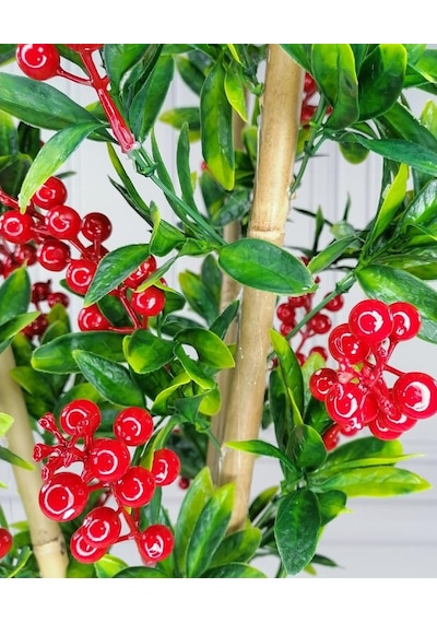 Yapay Ağaç Kokina Ağacı 75Cm Gür Yapraklı Gümüş Paslanmaz Aleminy