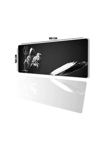 Sonictouch Kartal Efendisi Siyah Beyaz Dikişsiz Pürüzsüz Sıvı Geçirmez Xxl Gamer Klavye Mousepad 40x Mousepad