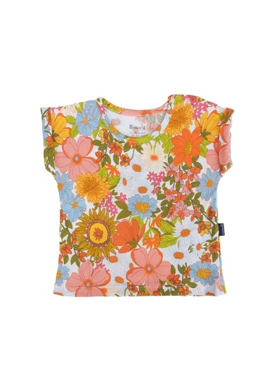 Bebelop Çiçek Baskılı Bisiklet Yaka T-shirt 2'li Set 001