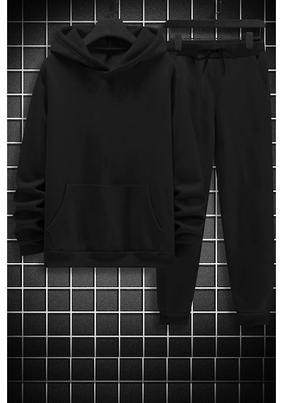 Uyguntarz Unisex Yıldırım Eşofman Takımı Siyah