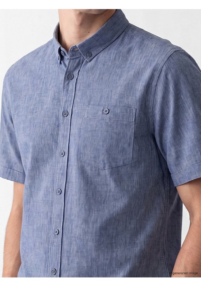 Lcwaıkıkı Classic İndigo Regular Fit Kanvas Erkek Gömlek