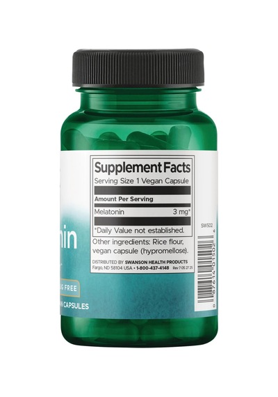 Swanson Nutrition Mel Atonin 3 Mg 120 Kapsül Uyku Destekleyici Premium Formül Gıda Takviye