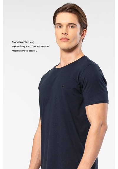 Cacharel Erkek Bisiklet Yaka T-shirt 2169/lacivert