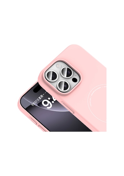 Apple iPhone Uyumlu 16 Pro Max Kılıf M-safe Şarj Özellikli Kamera Korumalı Zore Elio Sert Pc Kapak - Açık Pembe AÇIK PEMBE