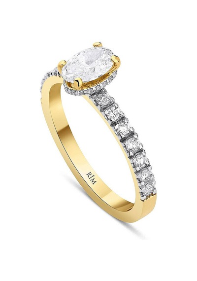 0.90 Karat Oval Tektaş Laboratuvar Pırlanta Yüzük - Hrd Sertifikalı Altın
